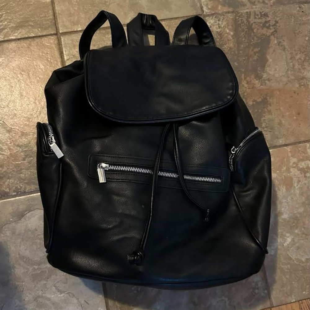 Target Black Faux Leather Backpack
